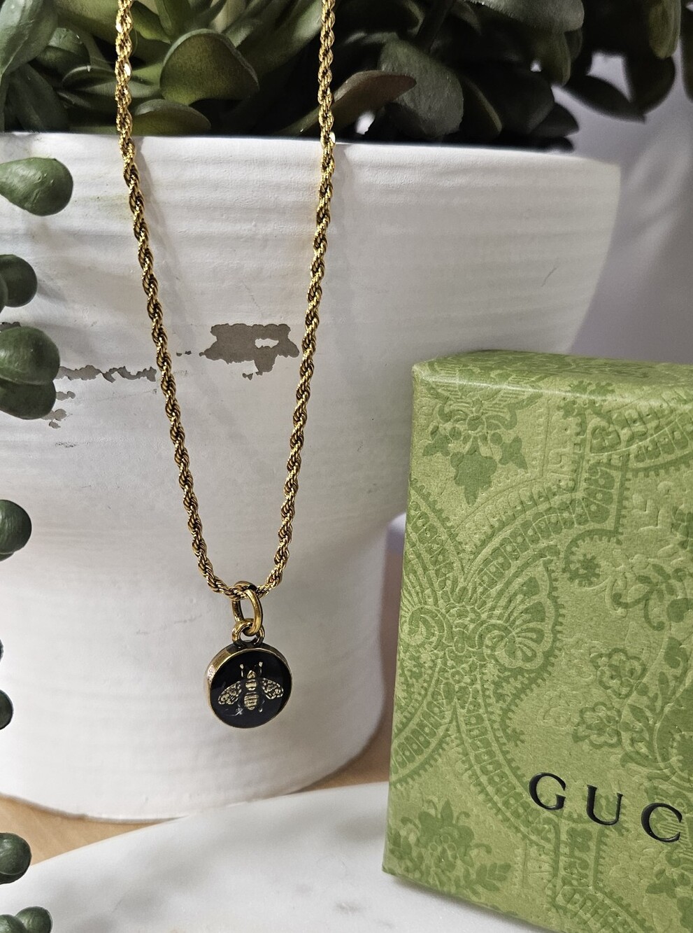 Upcycled Bee Zipper Pull Necklace 🐝